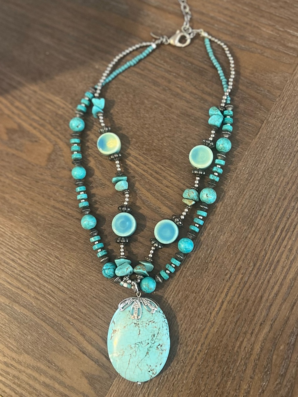 Chico’s Southwestern Style Turquoise-Style Pendant Necklace